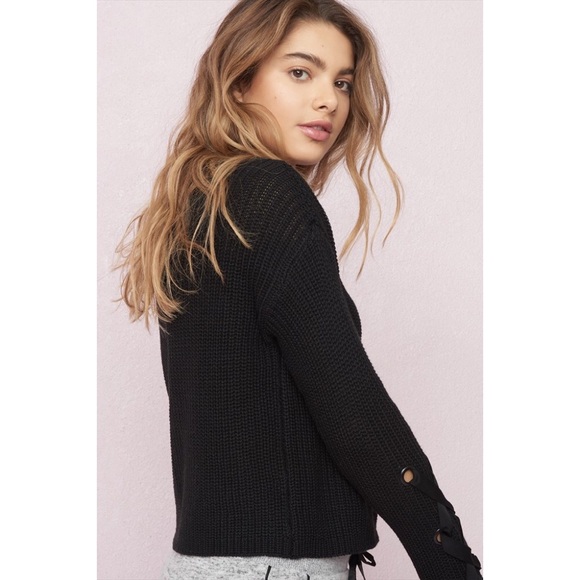 NWT Garage Laced Cuff Sweater in Black - Picture 3 of 5